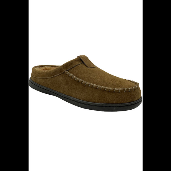 Clarks Suede Men's Faux-Fur Lined Clog Slippers Sage - Medium - Picture 1 of 3